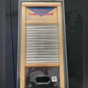 Woodstock Country Band Washboard with Silver and Wood Finish